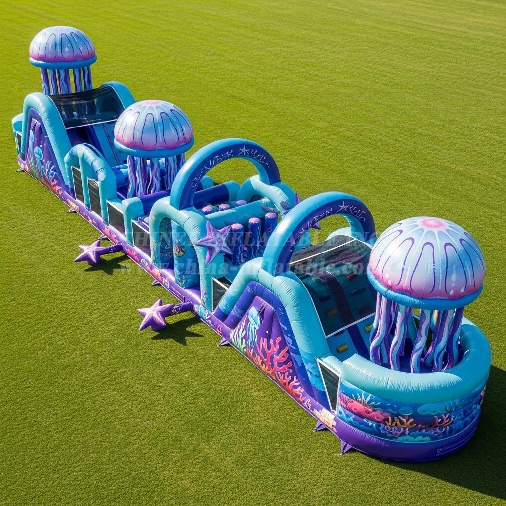 T7-3872 Jellyfish Theme Inflatable Obstacle Course