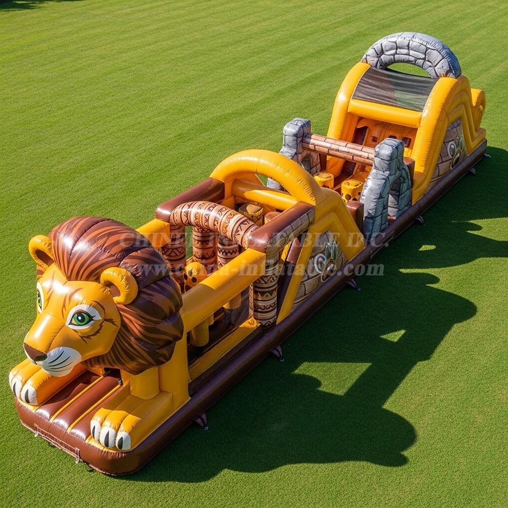 T7-3888 Lion Theme Inflatable Obstacle Course