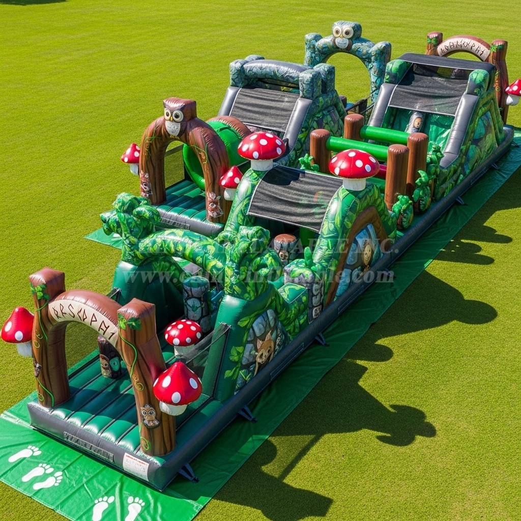 T7-3896 Magic Forest Theme Inflatable Obstacle Course