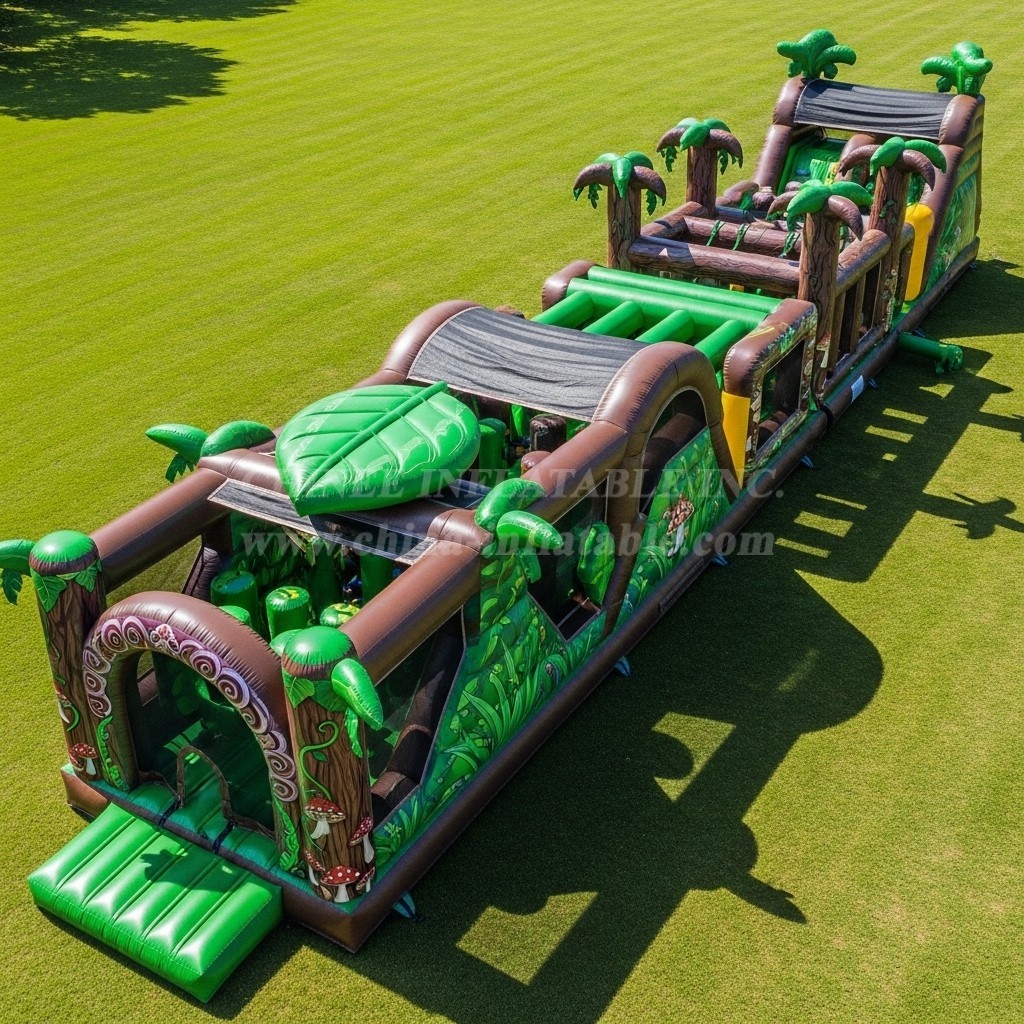 T7-3898 Magic Forest Theme Inflatable Obstacle Course