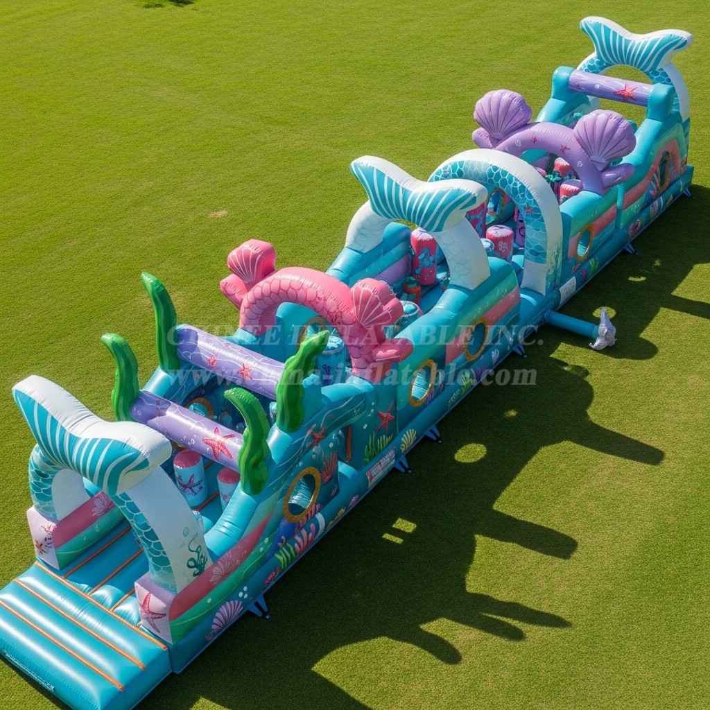 T7-3899 Mermaid Theme Inflatable Obstacle Course