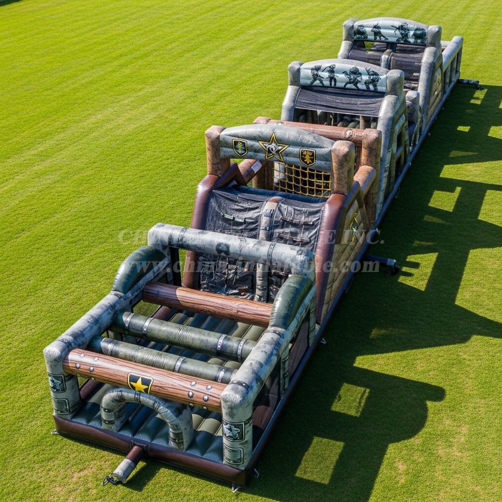 T7-3904 Military Style Theme Inflatable Obstacle Course