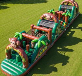 T7-3908 Monkey Theme Inflatable Obstacle Course