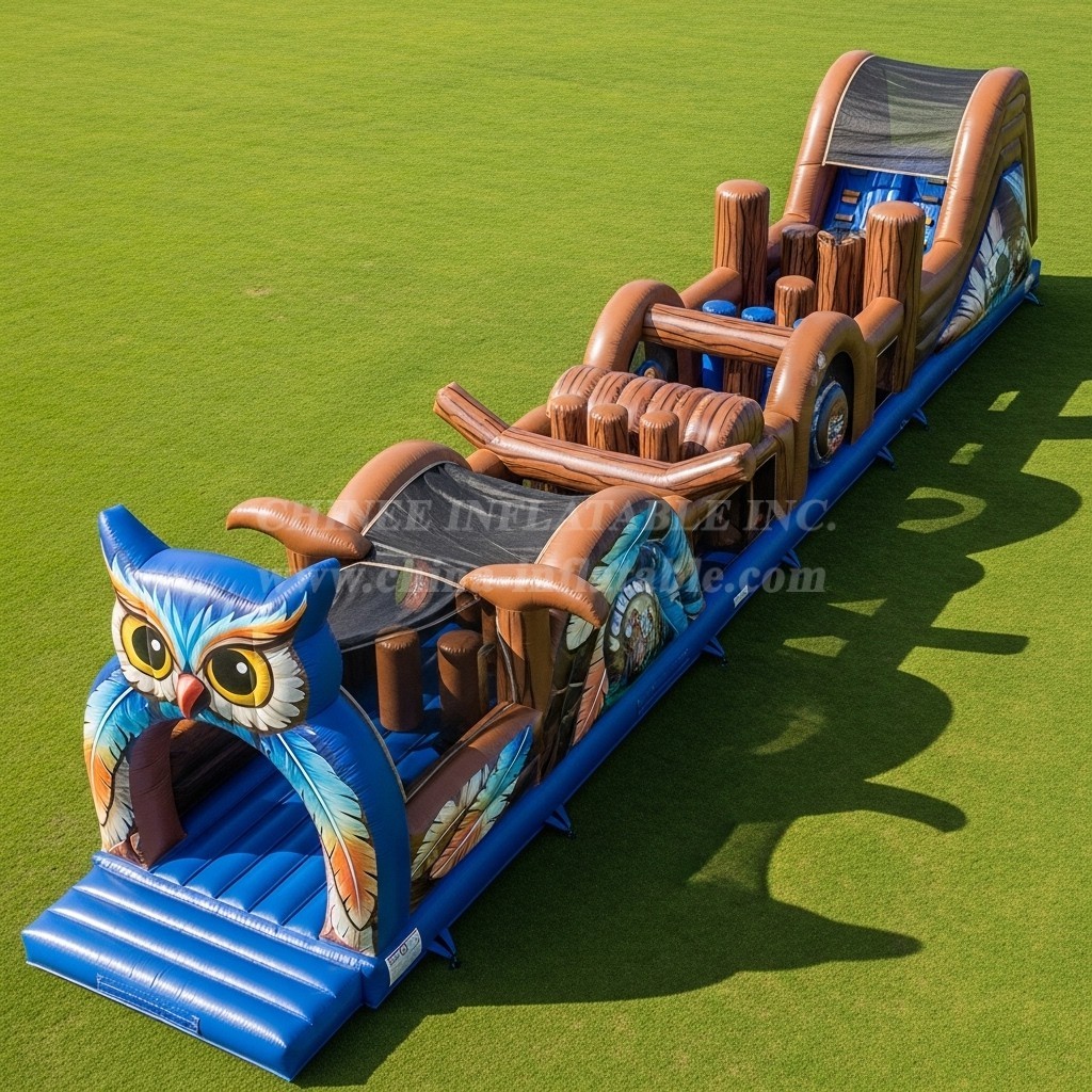 T7-3931 Owl Theme Inflatable Obstacle Course