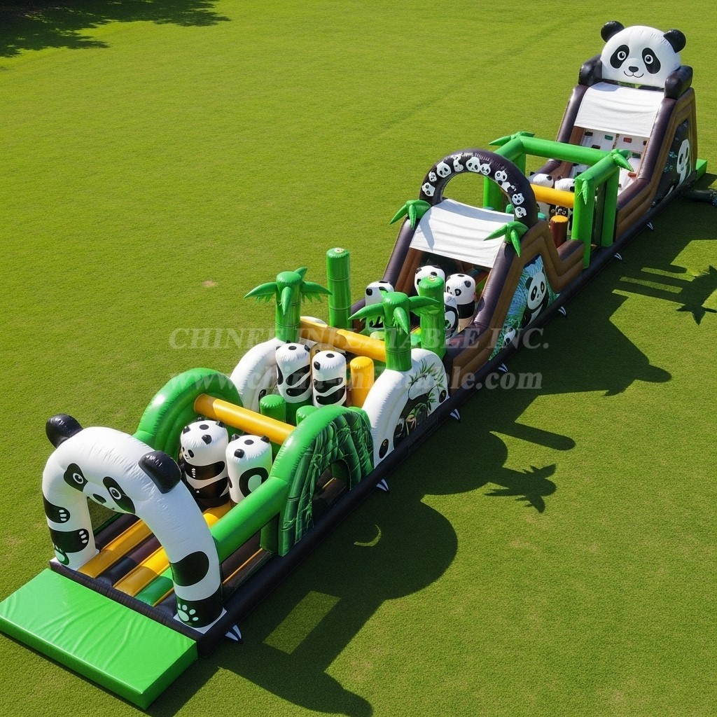 T7-3935 Panda Theme Inflatable Obstacle Course