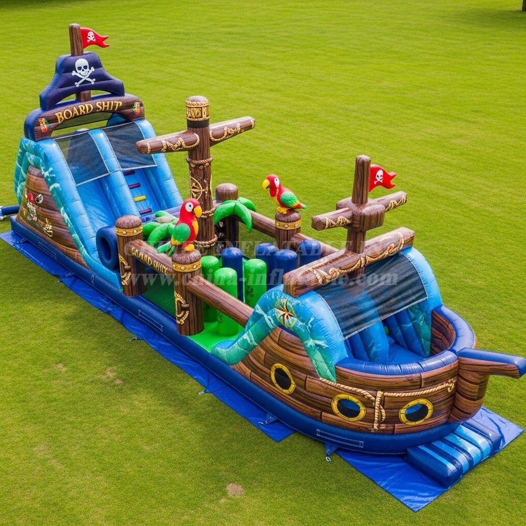T7-3961 Pirates Theme Inflatable Obstacle Course