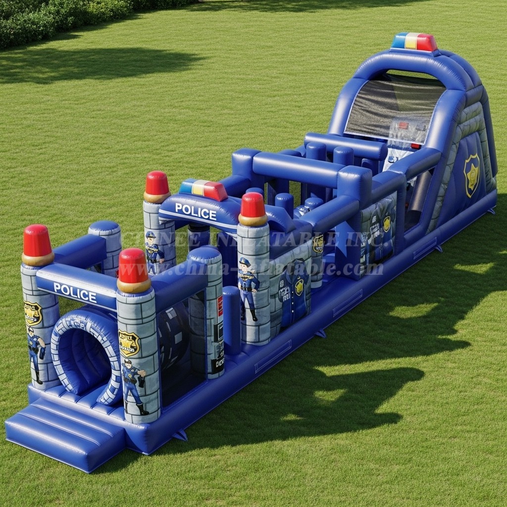 T7-3970 Police Station Theme Inflatable Obstacle Course