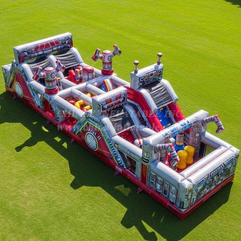 T7-3984 Robot Theme Inflatable Obstacle Course