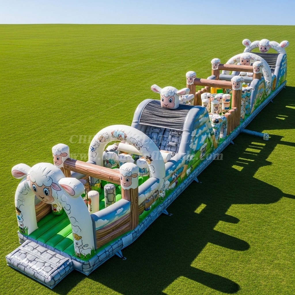 T7-4002 Sheep Theme Inflatable Obstacle Course