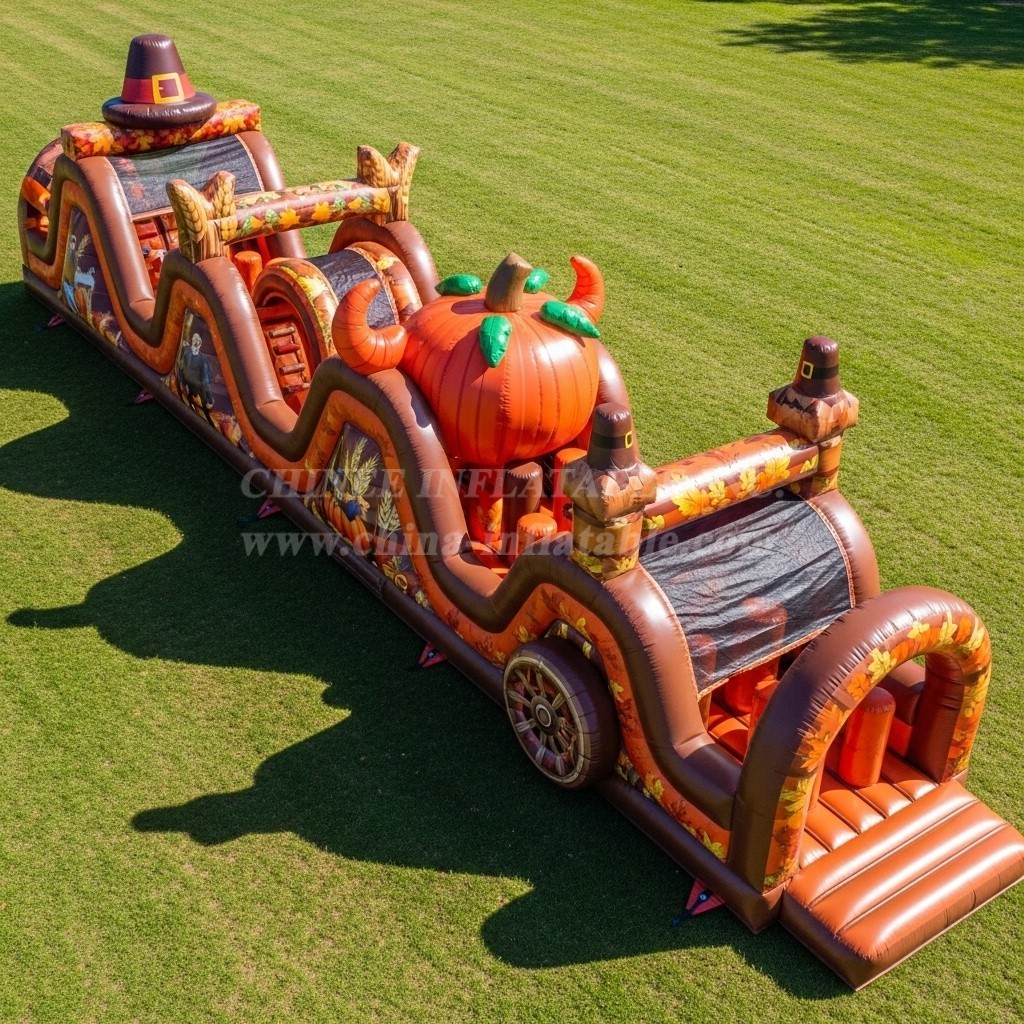 T7-4016 Thanksgiving Theme Inflatable Obstacle Course
