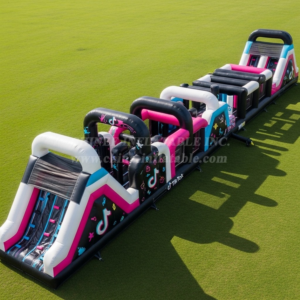 T7-4026 TikTok Theme Inflatable Obstacle Course