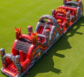 T7-4054 Volcano Theme Inflatable Obstacle Course