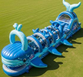 T7-4062 Whale Theme Inflatable Obstacle Course