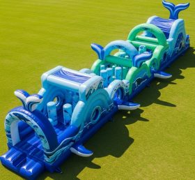 T7-4064 Whale Theme Inflatable Obstacle Course