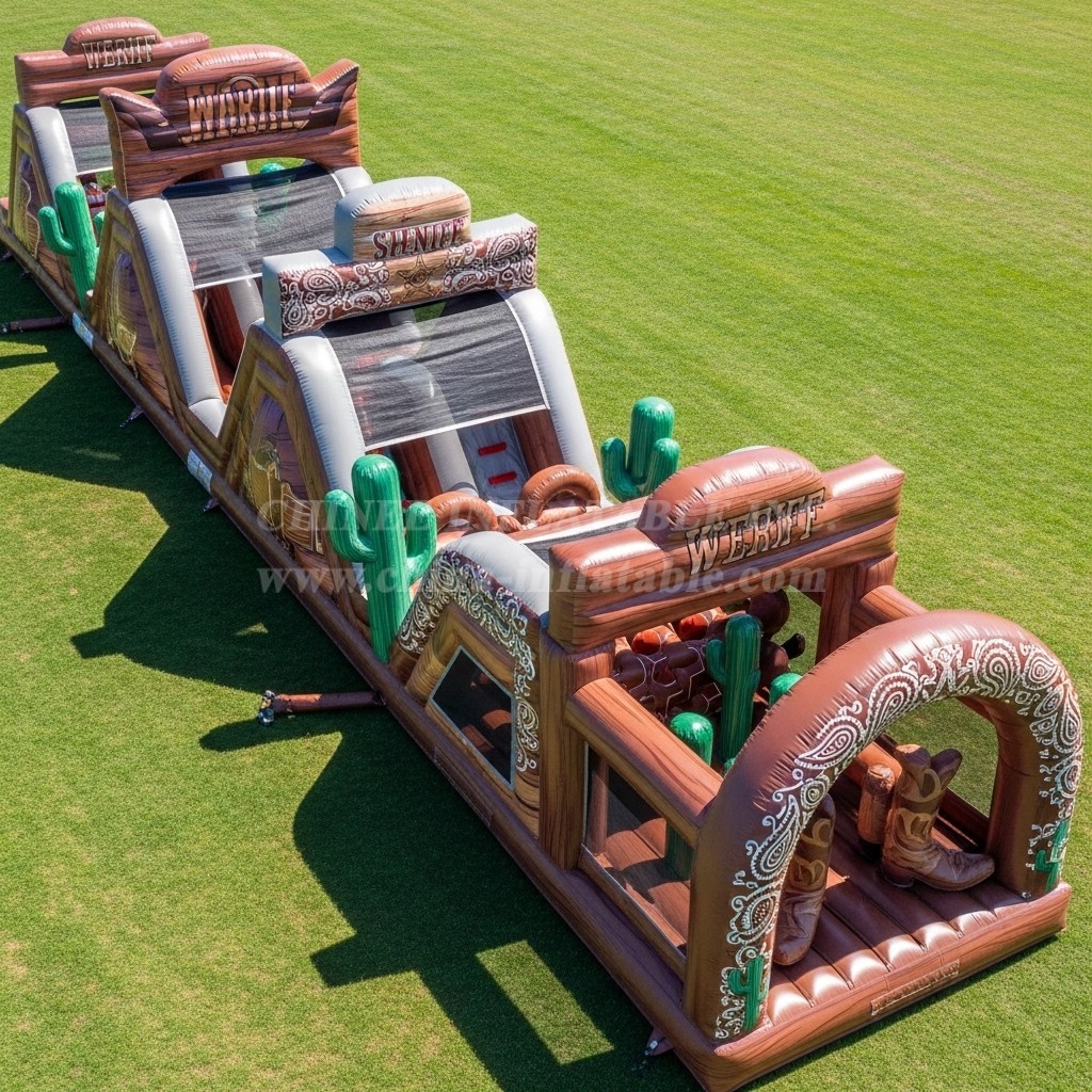 T7-4066 Wild West Theme Inflatable Obstacle Course