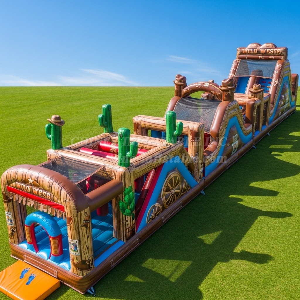 T7-4068 Wild West Theme Inflatable Obstacle Course