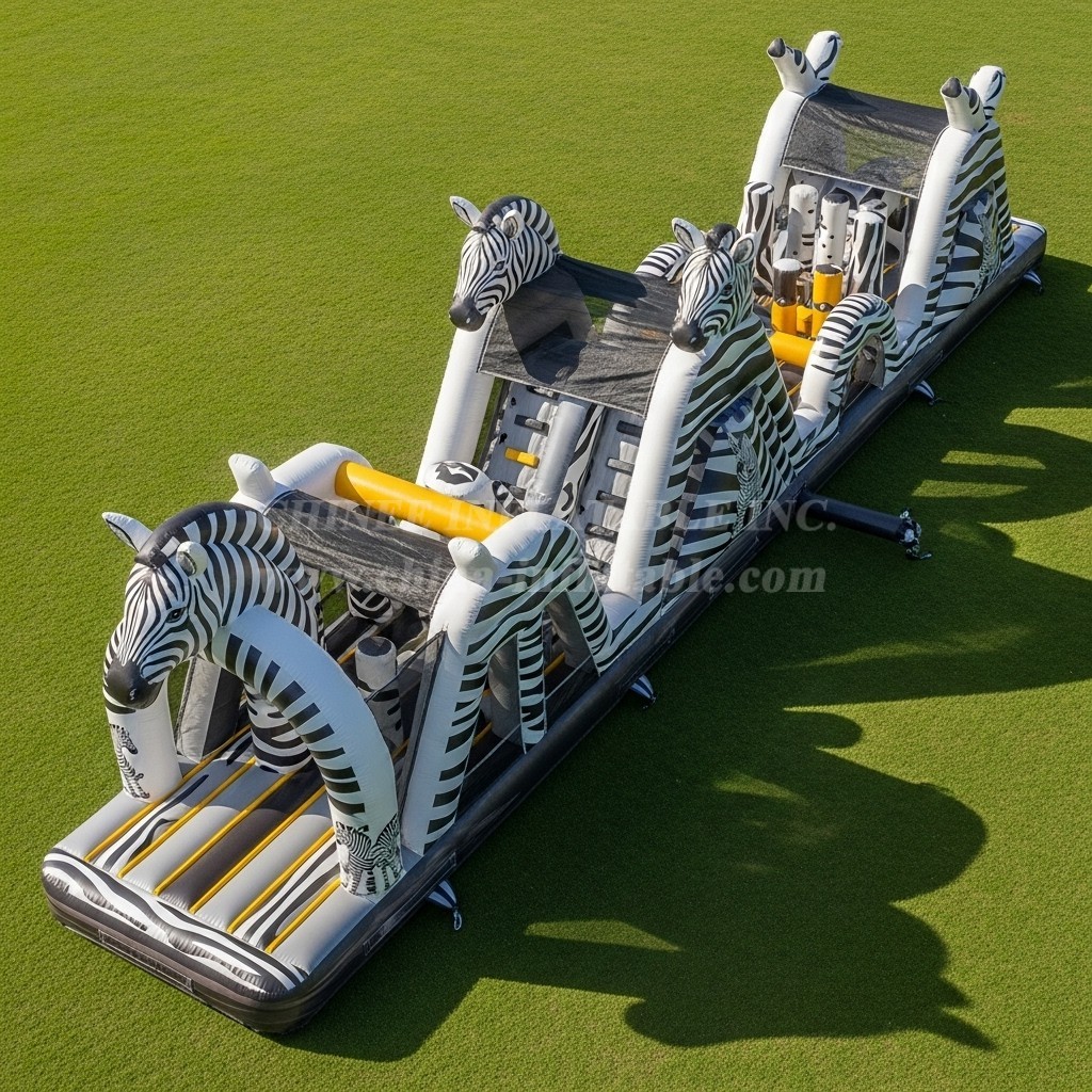 T7-4079 Zebra Theme Inflatable Obstacle Course