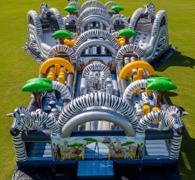 T7-4081 Zebra Theme Inflatable Obstacle Course