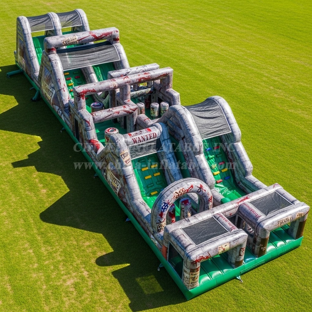T7-4083 Zombie Theme Inflatable Obstacle Course