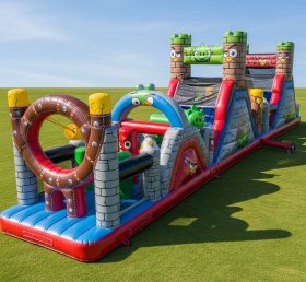 T7-4091 Angry Birds Theme Inflatable Obstacle Course