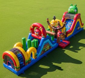 T7-4092 Angry Birds Theme Inflatable Obstacle Course