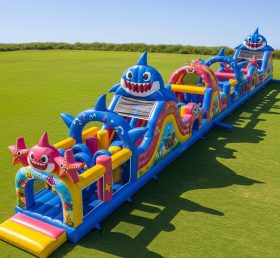 T7-4100 Baby Shark Theme Inflatable Obstacle Course