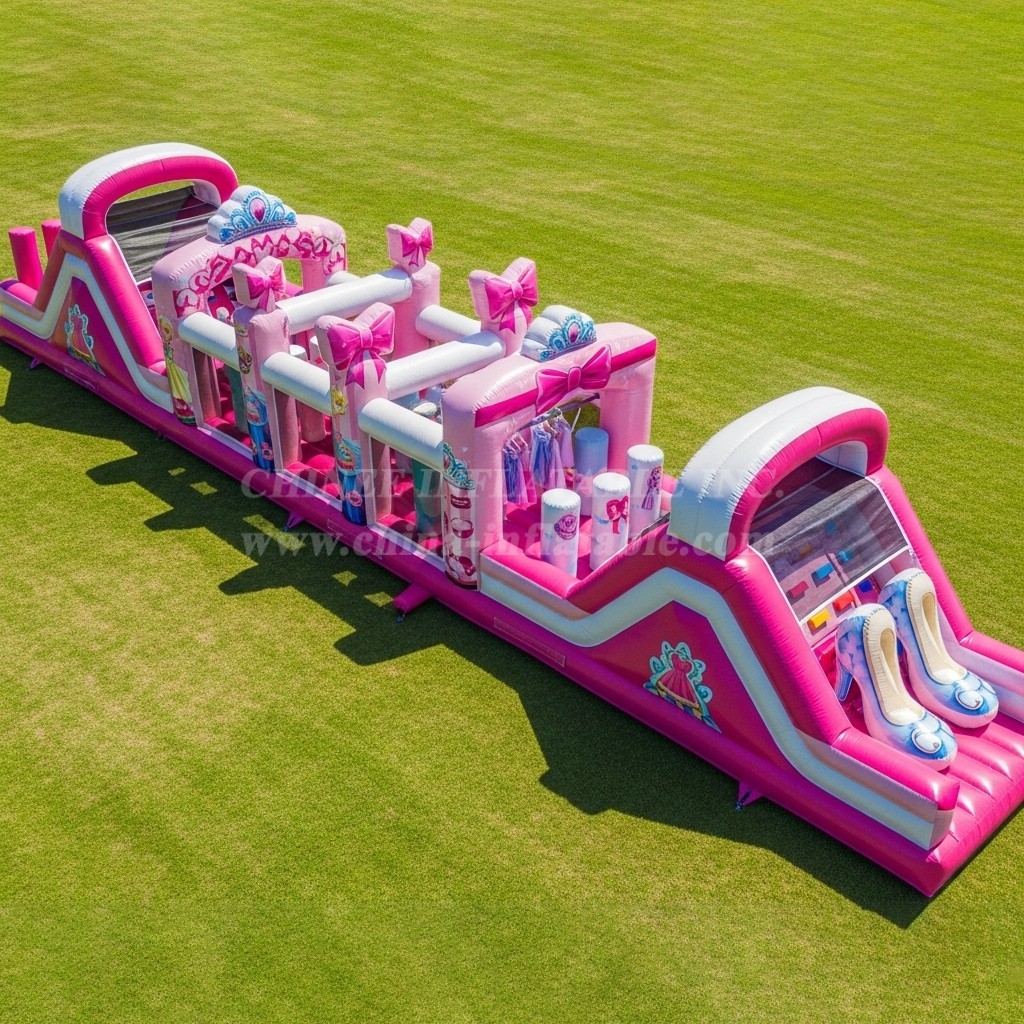 T7-4107 Barbie Theme Inflatable Obstacle Course