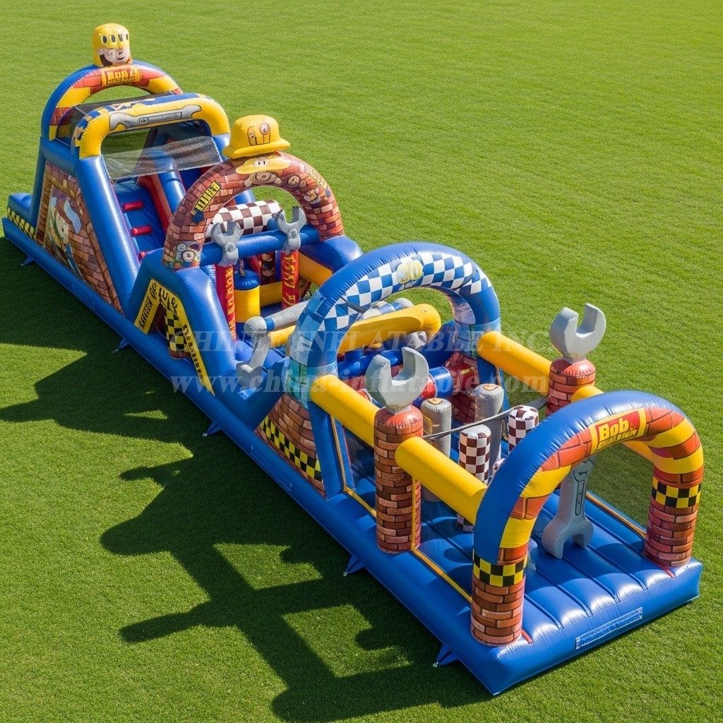 T7-4131 Bob the Builder Theme Inflatable Obstacle Course