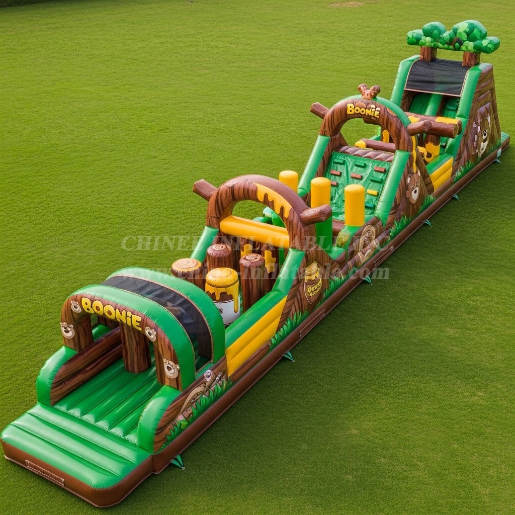 T7-4132 Boonie Bears Theme Inflatable Obstacle Course