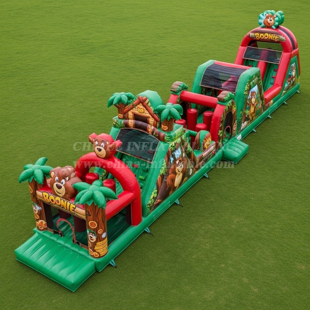 T7-4135 Boonie Bears Theme Inflatable Obstacle Course