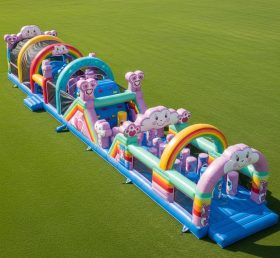 T7-4139 Care Bears Theme Inflatable Obstacle Course