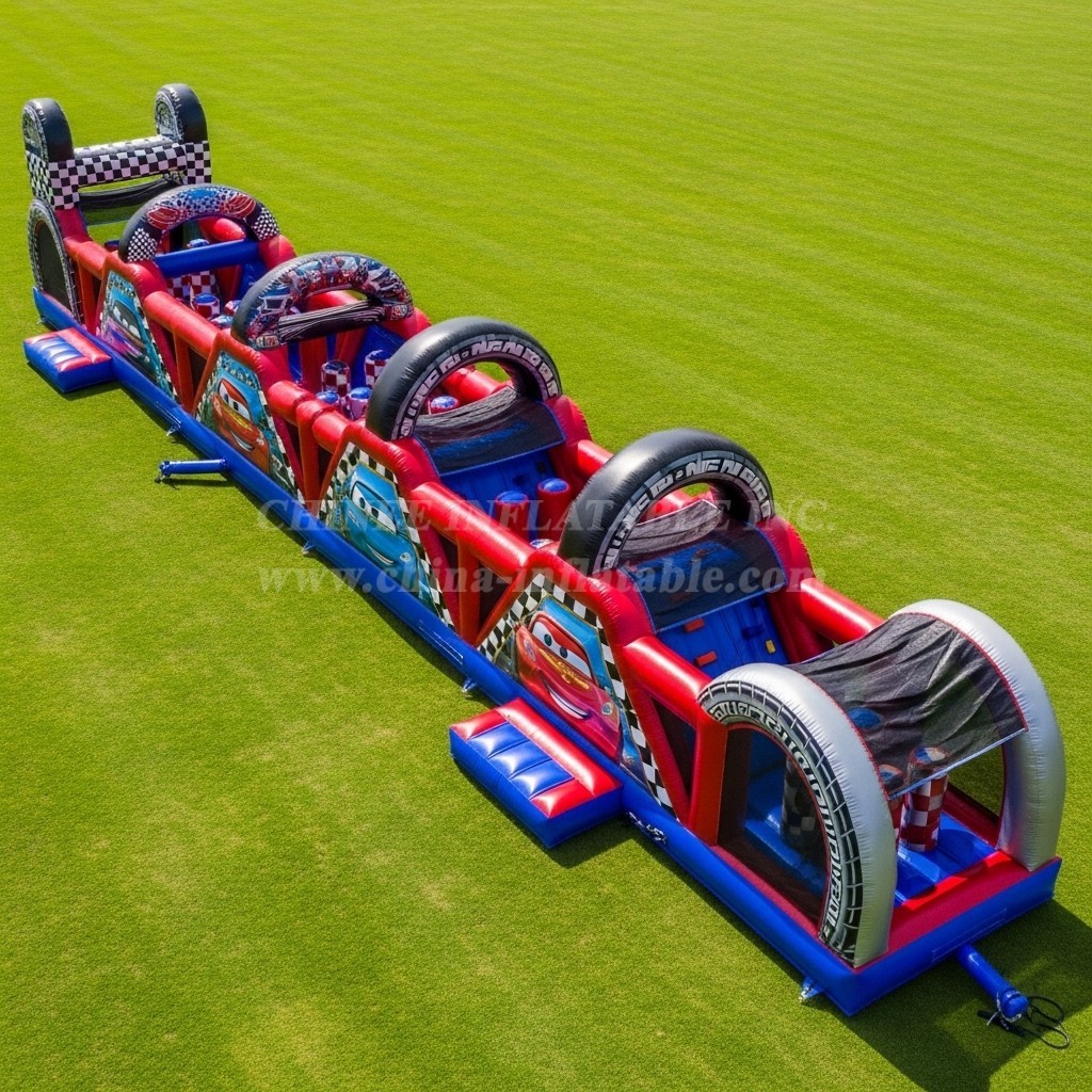 T7-4141 Cars Theme Inflatable Obstacle Course