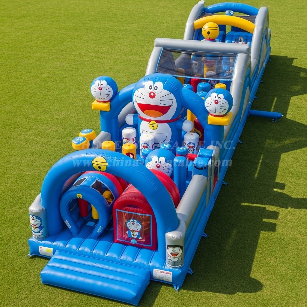 T7-4164 Doraemon Theme Inflatable Obstacle Course