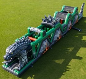 T7-4190 Godzilla Theme Inflatable Obstacle Course
