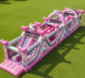 T7-4197 Hello Kitty Theme Inflatable Obstacle Course