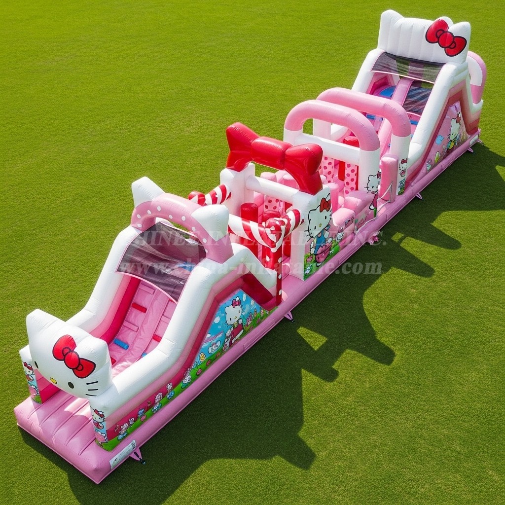 T7-4199 Hello Kitty Theme Inflatable Obstacle Course