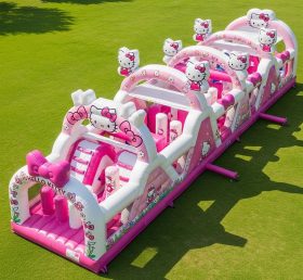 T7-4201 Hello Kitty Theme Inflatable Obstacle Course