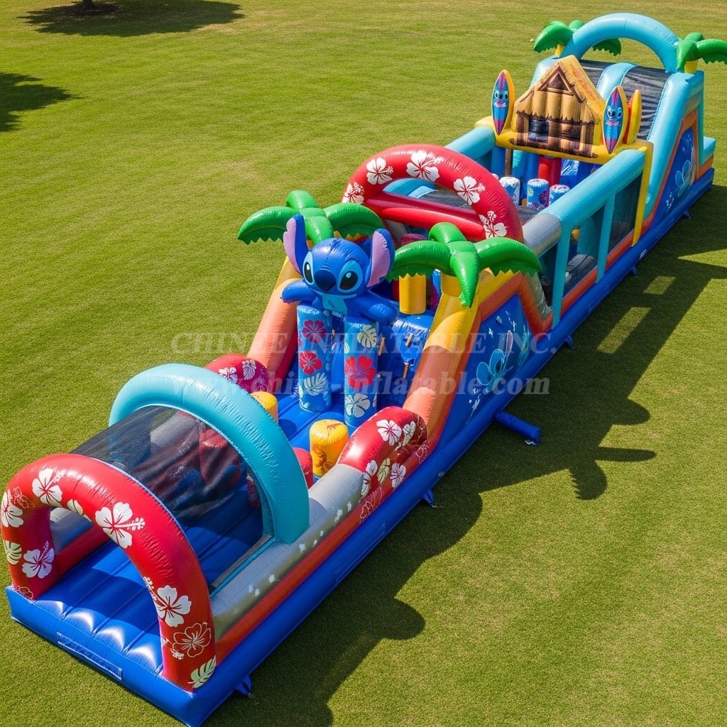 T7-4217 Lilo & Stitch Theme Inflatable Obstacle Course