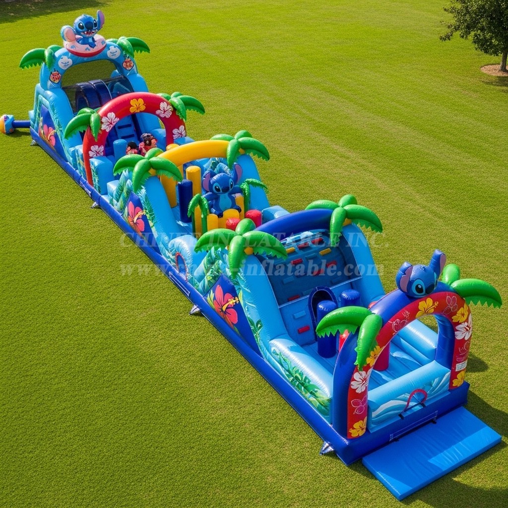 T7-4218 Lilo & Stitch Theme Inflatable Obstacle Course
