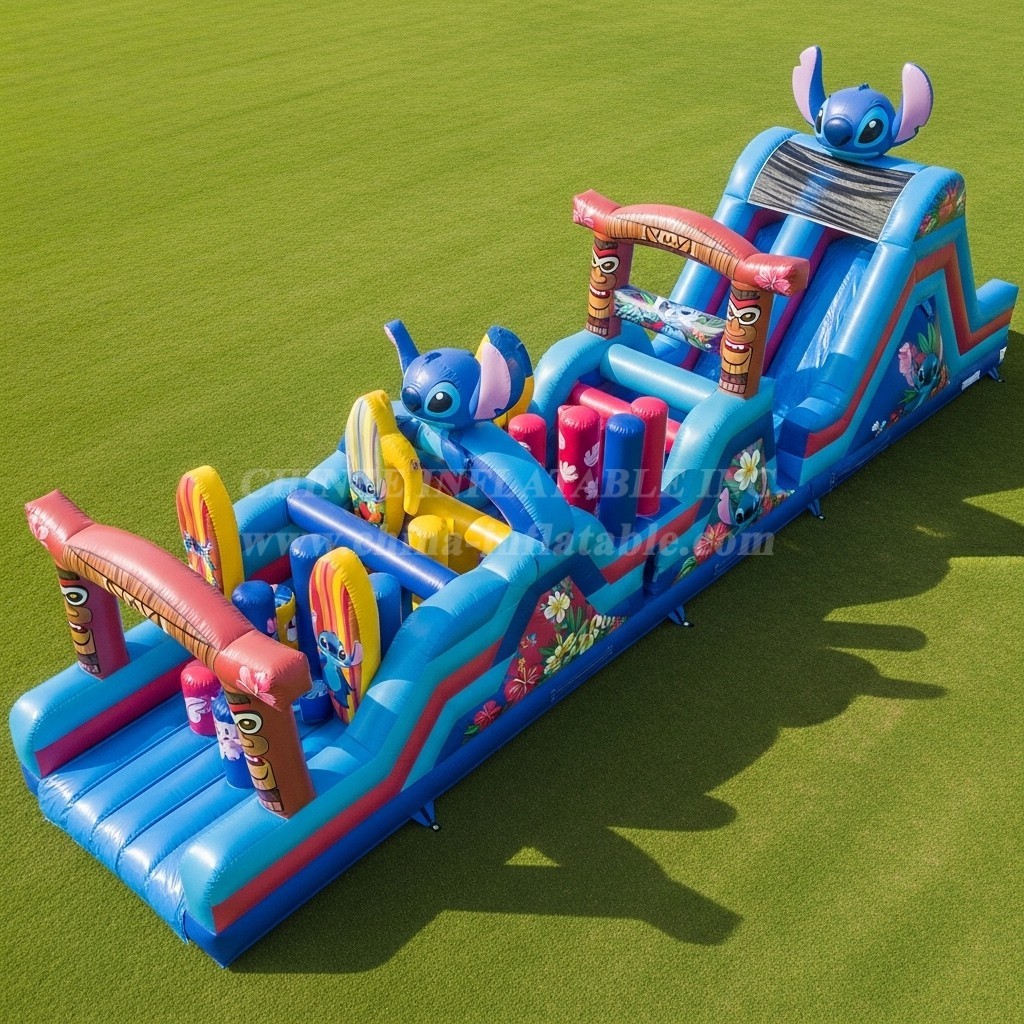 T7-4219 Lilo & Stitch Theme Inflatable Obstacle Course