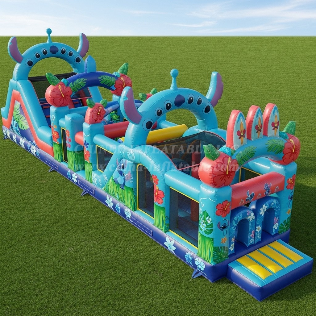 T7-4221 Lilo & Stitch Theme Inflatable Obstacle Course