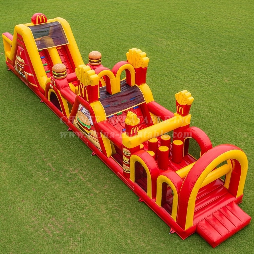 T7-4239 McDonald Theme Inflatable Obstacle Course