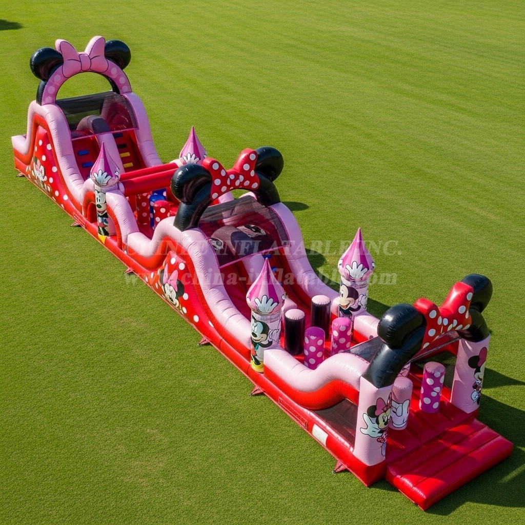 T7-4241 Mickey & Minnie Theme Inflatable Obstacle Course