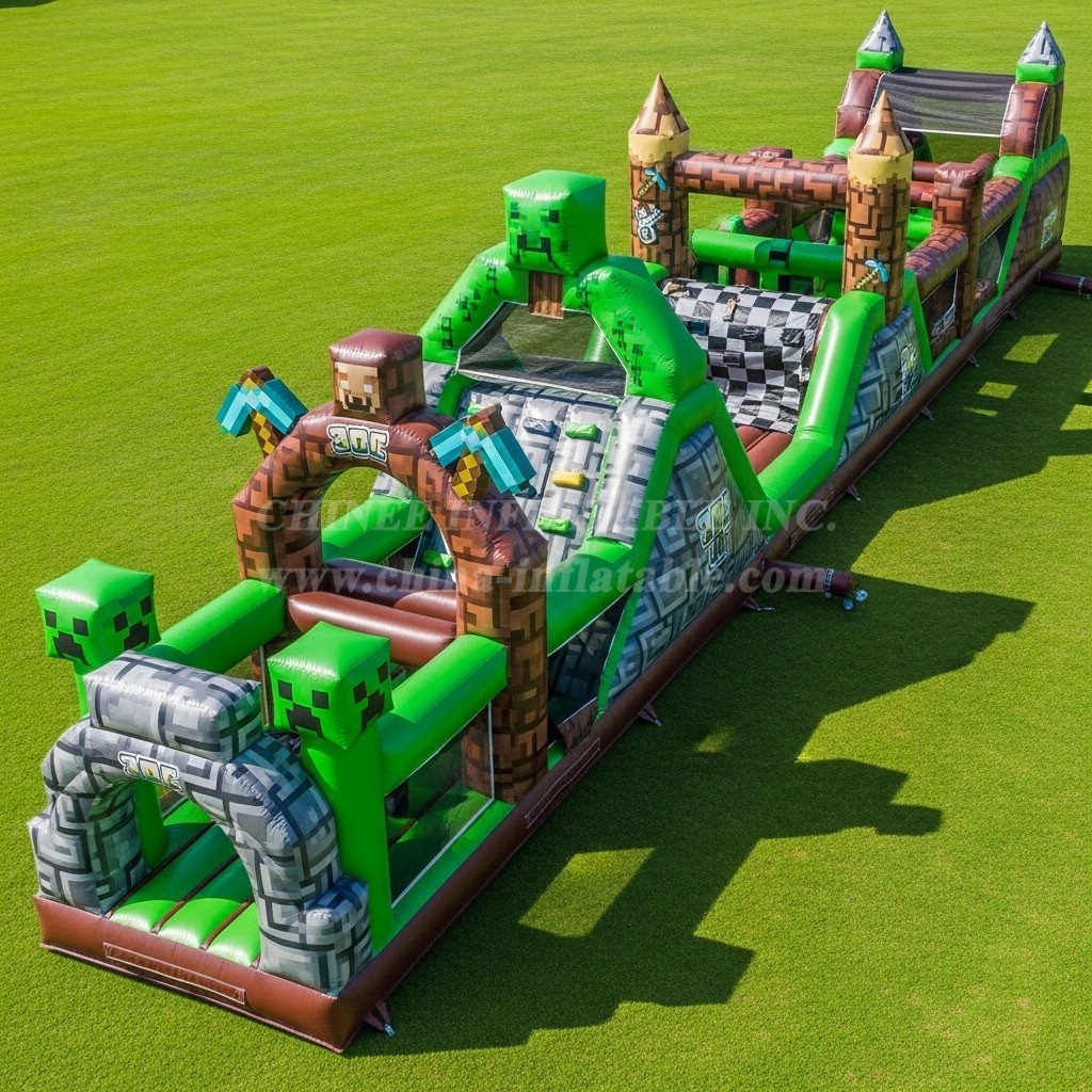 T7-4249 Minecraft Theme Inflatable Obstacle Course