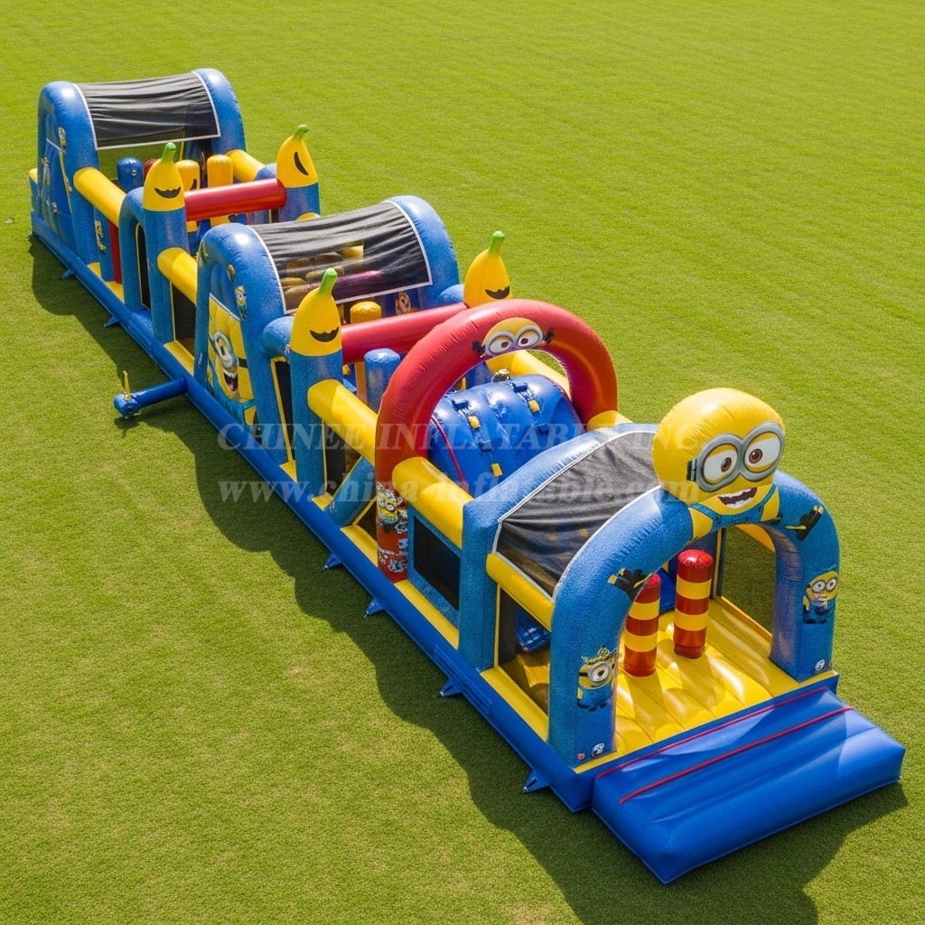 T7-4253 Minions Theme Inflatable Obstacle Course
