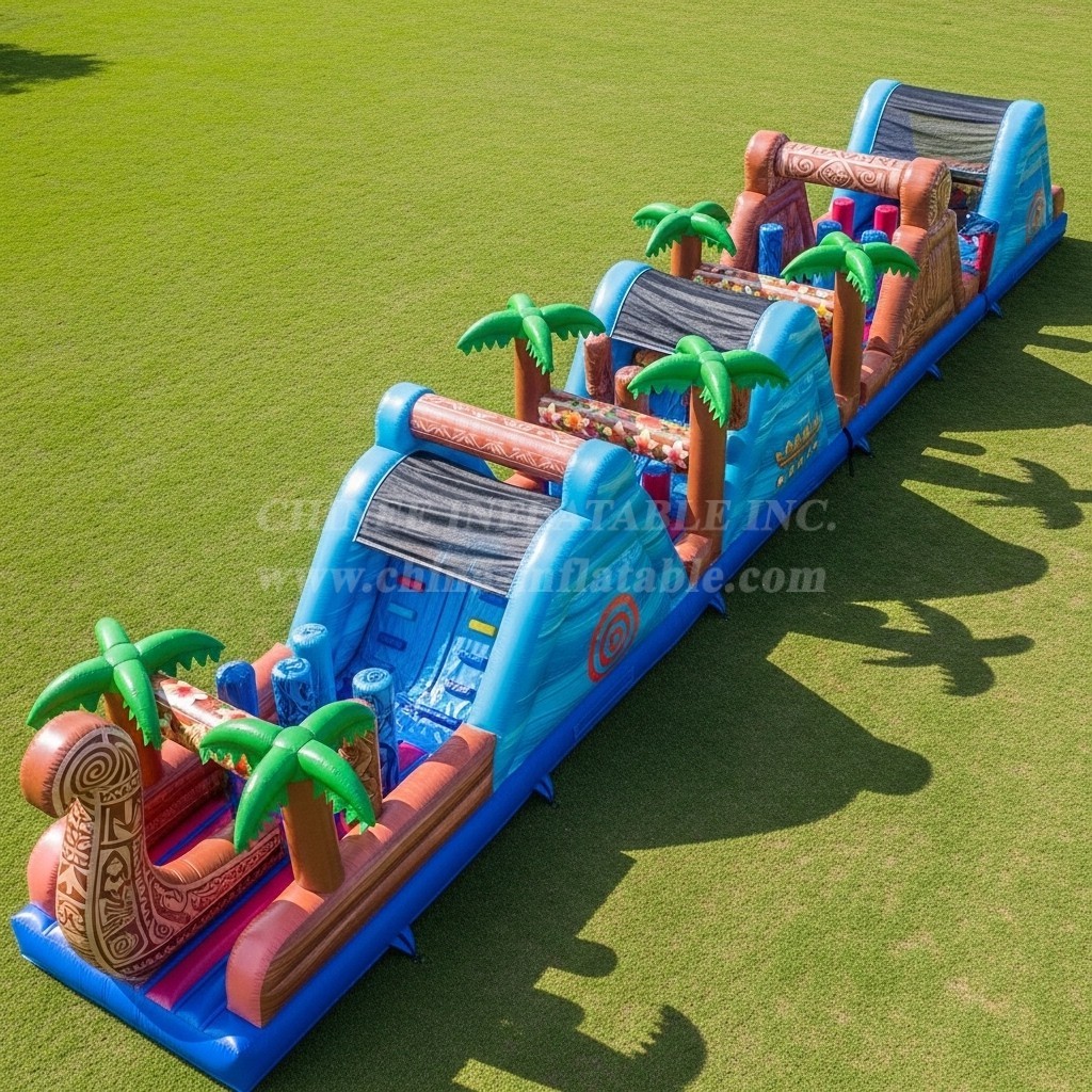 T7-4263 Moana Theme Inflatable Obstacle Course