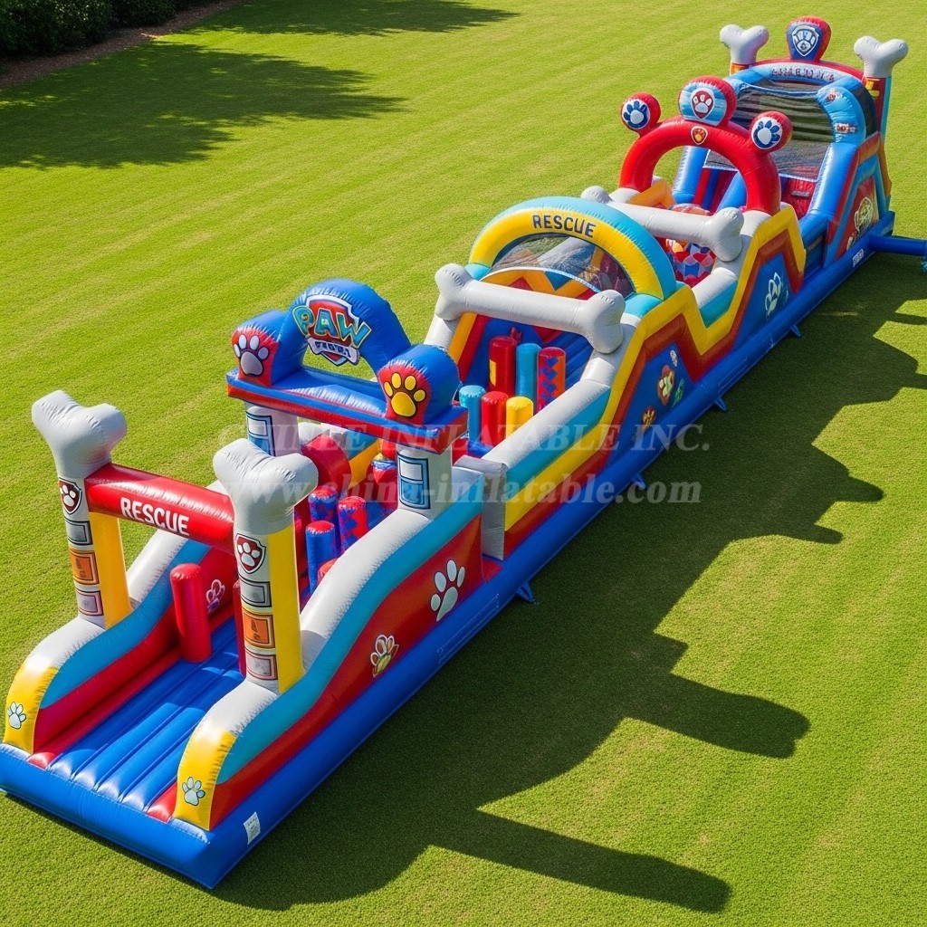 T7-4295 Paw Patrol Theme Inflatable Obstacle Course