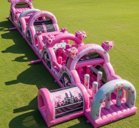 T7-4303 Pink Panther Theme Inflatable Obstacle Course