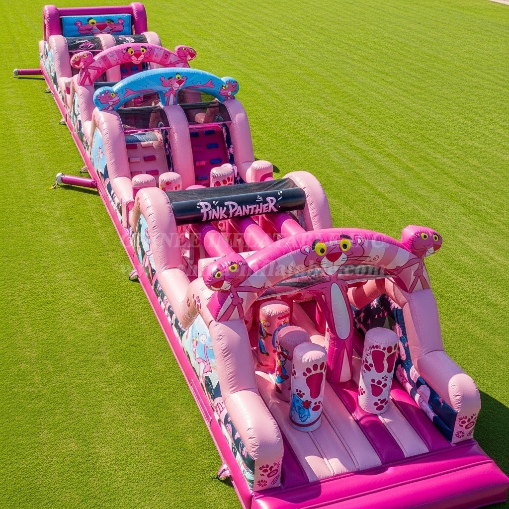 T7-4305 Pink Panther Theme Inflatable Obstacle Course