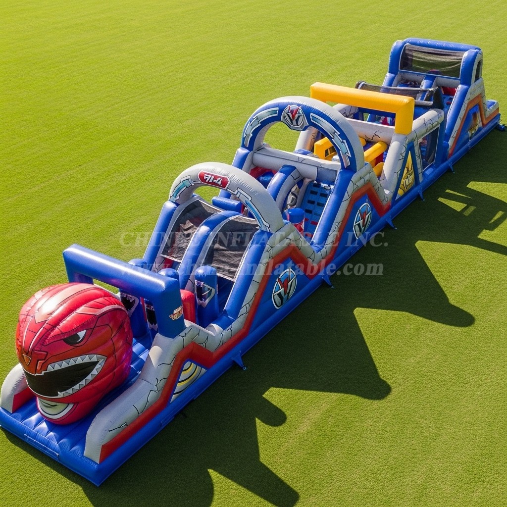 T7-4322 Power Rangers Theme Inflatable Obstacle Course